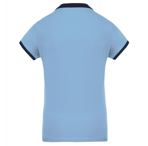 sky blue / sporty navy Polo piqué performance mujer