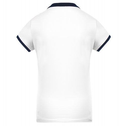 white / sporty navy Polo piqué performance mujer