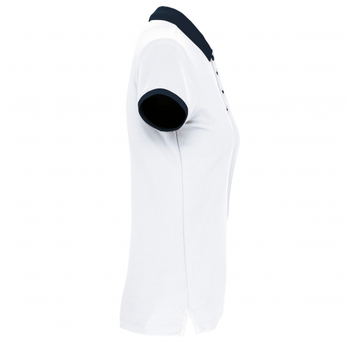 white / sporty navy Polo piqué performance mujer