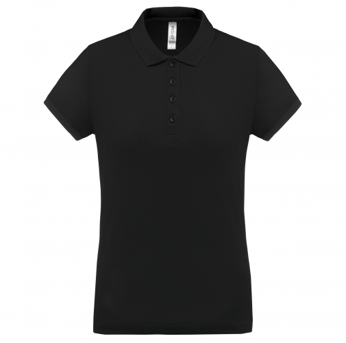 black Polo piqué performance mujer
