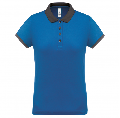 sporty royal blue / sporty grey Polo piqué performance mujer