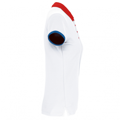 white / red / sporty royal blue Polo piqué performance mujer