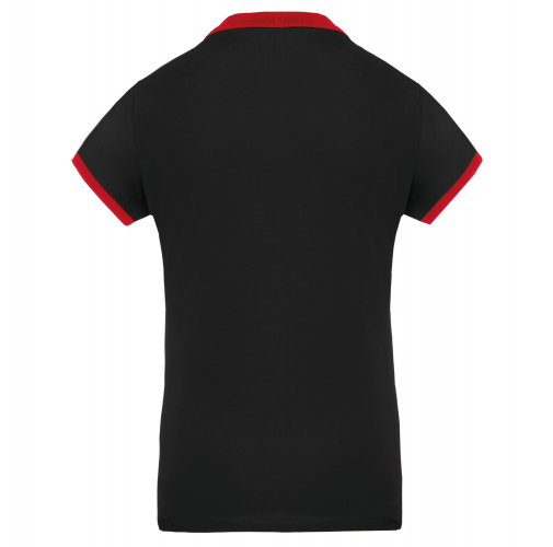 black / red Polo piqué performance mujer