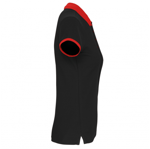 black / red Polo piqué performance mujer