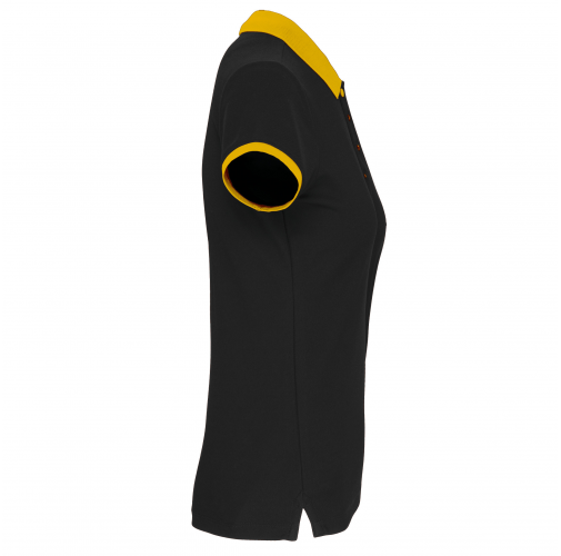 black / yellow Polo piqué performance mujer