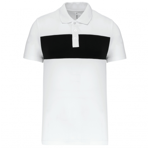 white / black Polo de manga corta unisex