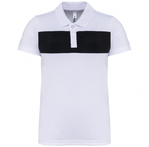 white / black Polo de manga corta niños