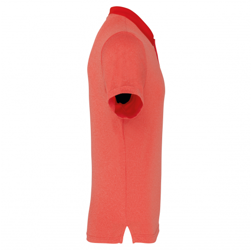 coral heather Polo jaspeado de manga corta adulto