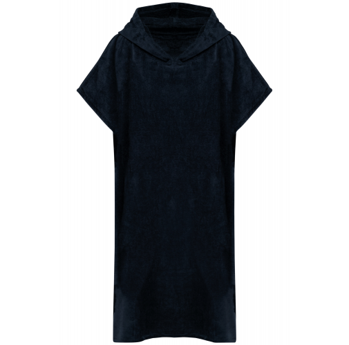 navy Poncho de rizo con capucha - Unisex