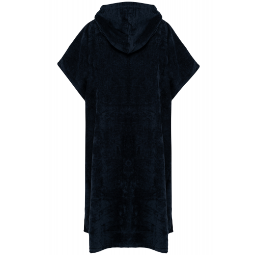 navy Poncho de rizo con capucha - Unisex