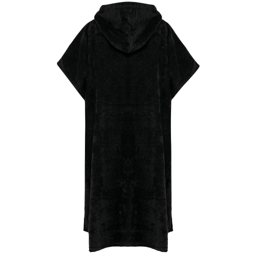 black Poncho de rizo con capucha - Unisex