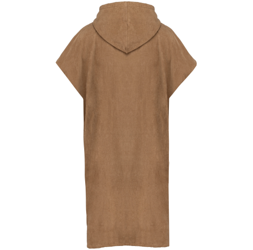 camel Poncho de rizo con capucha - Unisex