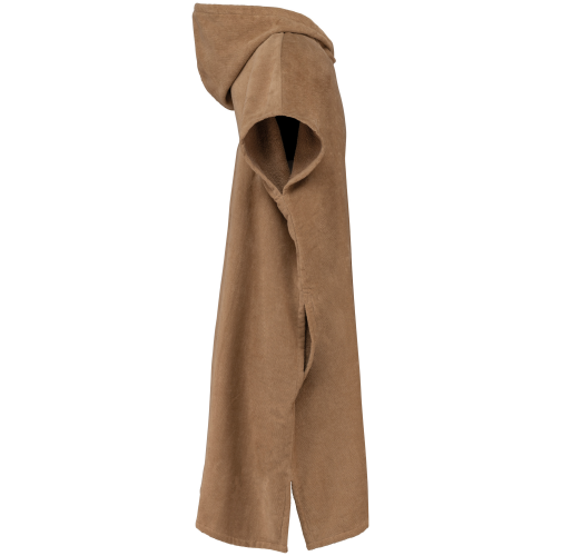 camel Poncho de rizo con capucha - Unisex