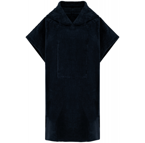 navy Poncho de rizo con capucha niño