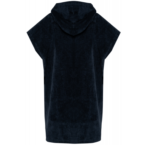 navy Poncho de rizo con capucha niño