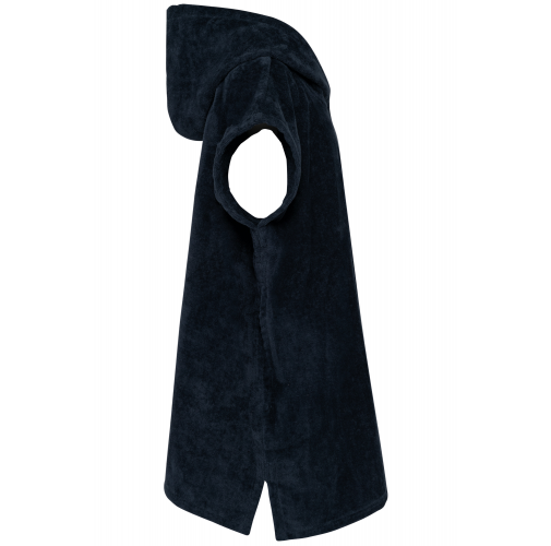 navy Poncho de rizo con capucha niño