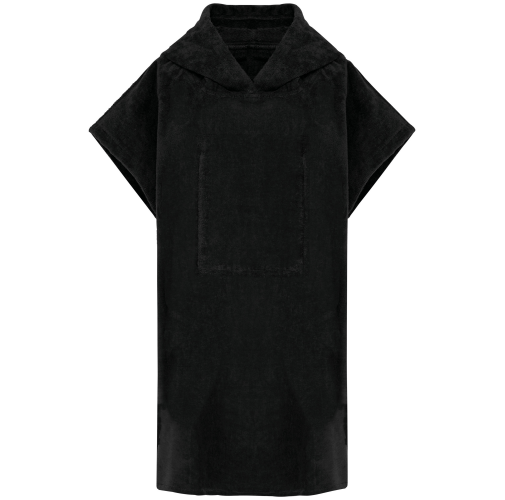 black Poncho de rizo con capucha niño