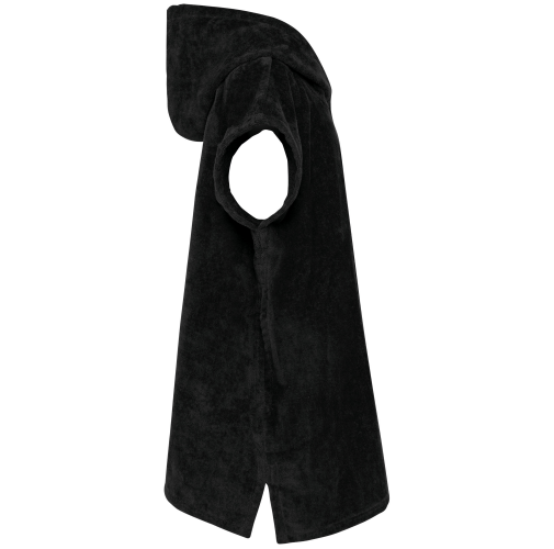 black Poncho de rizo con capucha niño