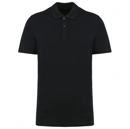 black Polo Supima® manga corta hombre