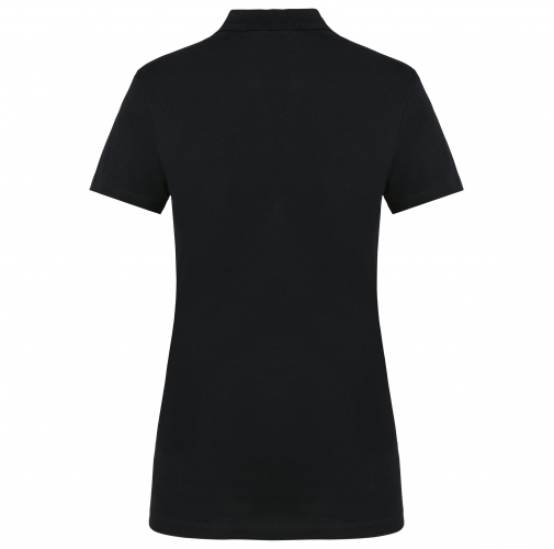 black Polo Supima® manga corta mujer