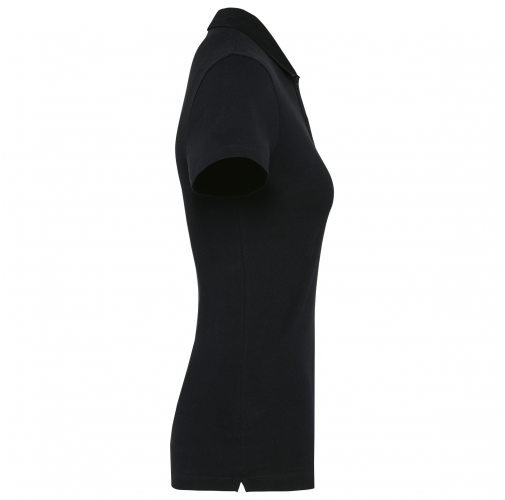 black Polo Supima® manga corta mujer