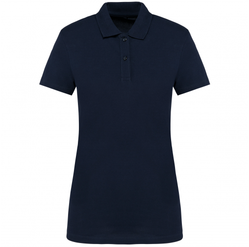 deep navy Polo Supima® manga corta mujer