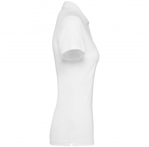 white Polo Supima® manga corta mujer