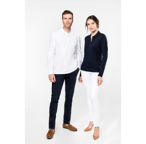 Polo Supima® manga larga hombre