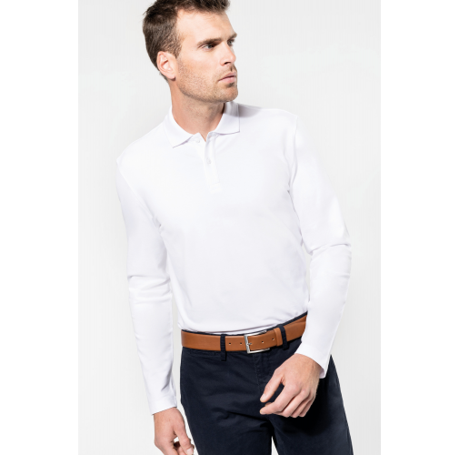 Polo Supima® manga larga hombre