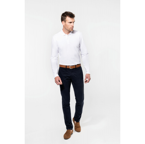 Polo Supima® manga larga hombre