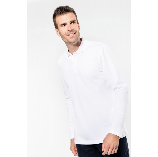 Polo Supima® manga larga hombre