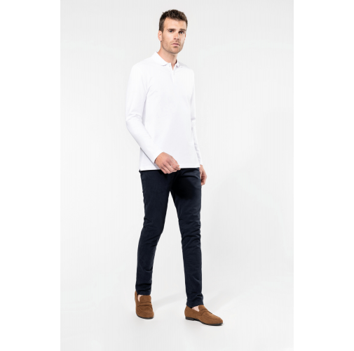 Polo Supima® manga larga hombre