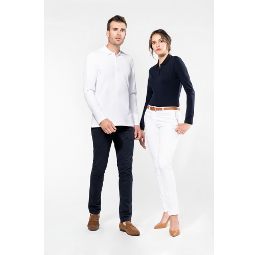 Polo Supima® manga larga hombre