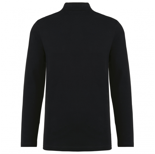 black Polo Supima® manga larga hombre