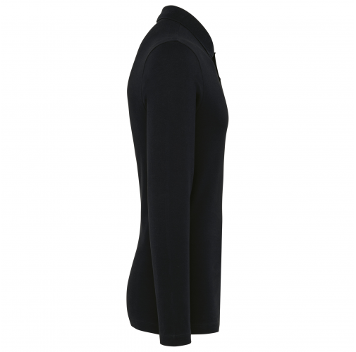 black Polo Supima® manga larga hombre