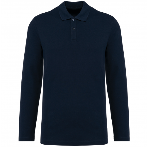 deep navy Polo Supima® manga larga hombre