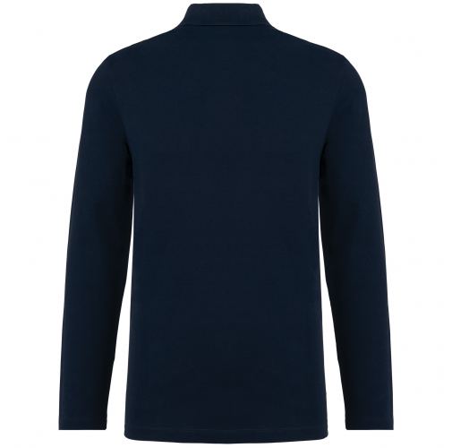 deep navy Polo Supima® manga larga hombre