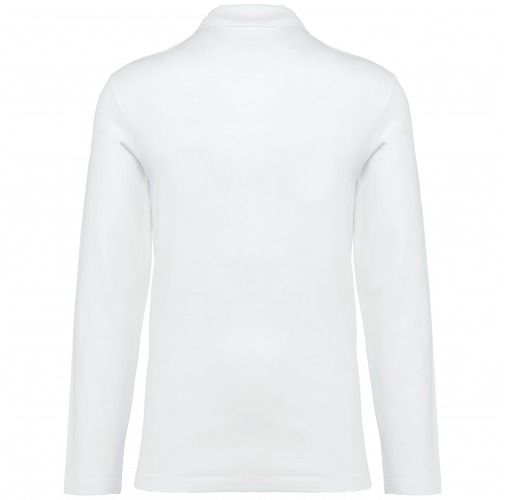 white Polo Supima® manga larga hombre