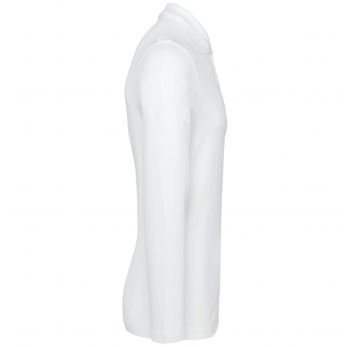 white Polo Supima® manga larga hombre
