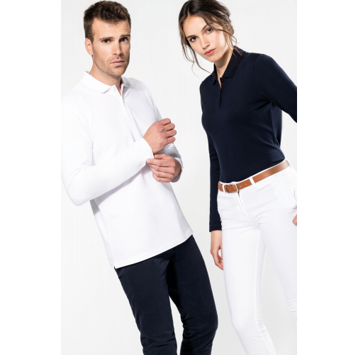 Polo Supima® manga larga hombre