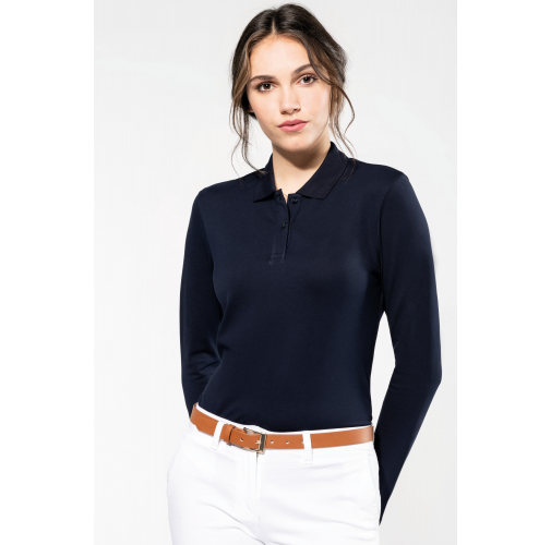 Polo Supima® manga larga mujer