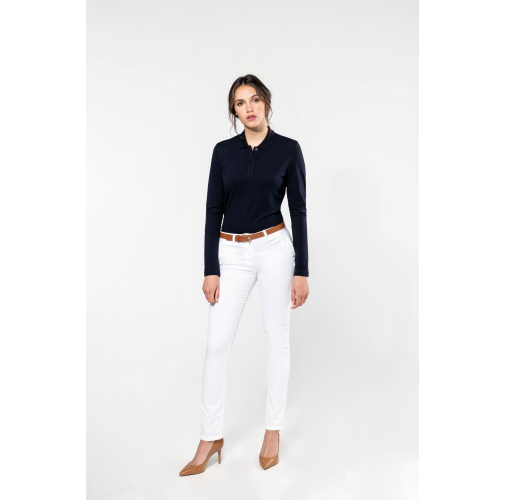 Polo Supima® manga larga mujer