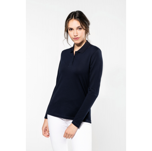 Polo Supima® manga larga mujer