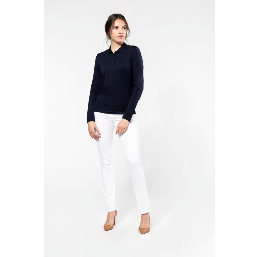 Polo Supima® manga larga mujer