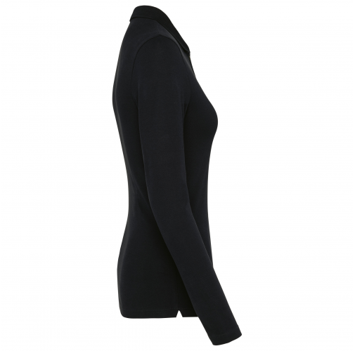 black Polo Supima® manga larga mujer