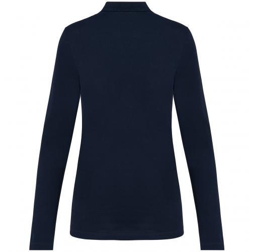 deep navy Polo Supima® manga larga mujer