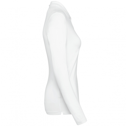 white Polo Supima® manga larga mujer