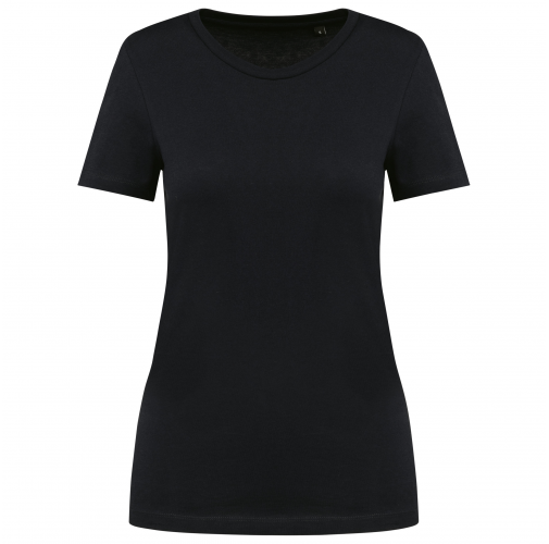 black Camiseta Supima® cuello redondo manga corta mujer