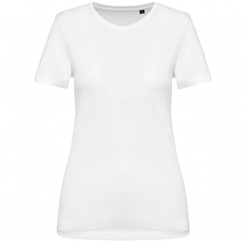 white Camiseta Supima® cuello redondo manga corta mujer
