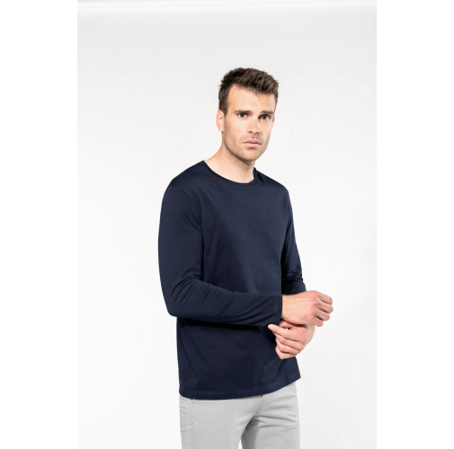 Camiseta Supima® cuello redondo manga larga hombre